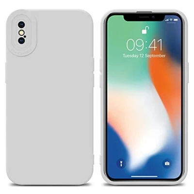 Abbildung von Cadorabo Hülle kompatibel mit Apple iPhone XS MAX Schutzhülle TPU Silikon Case Liquid Design Kameraschutz Slim Kratzfest Weiche Gummi Rundumschutz für in Weiß