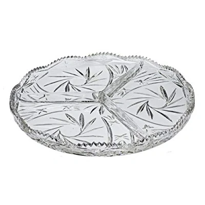 Abbildung von CRISTALICA Glasteller Servierteller Platte Kabarett Schleuderstern Bleikristallglas klar 31,5 cm