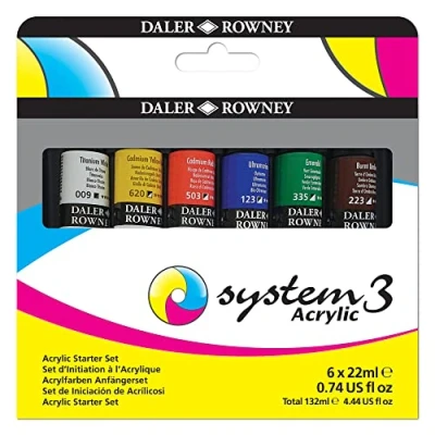 Abbildung von Daler Rowney System3 Set Acrylfarben Starter 6 x 22 ml