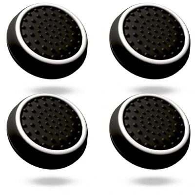 Abbildung von MatoSan® PS5 Zubehör Thumbstick Silikon Kappen Controller Grip, PS4 Sticks, Xbox Schutz Erhöhte Präzision &amp; Langlebigkeit (4 Stück SpaceSan Black)