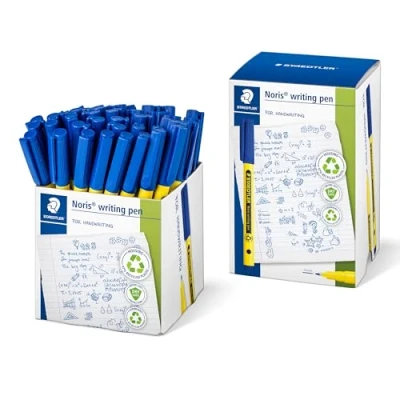 Abbildung von STAEDTLER Noris writing pen 307, Fineliner mit stabiler, eindrucksicherer Spitze, Gehäuse aus 97% recyceltem Plastik, Linienbreite F Fein, 307 3 CT50