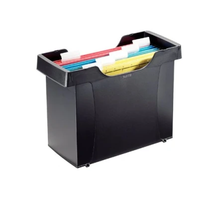 Abbildung von Leitz Mini Aktei, Hängemappenbox A4, Ideal zum Transport, Schwarz, Plus Serie, 19930095