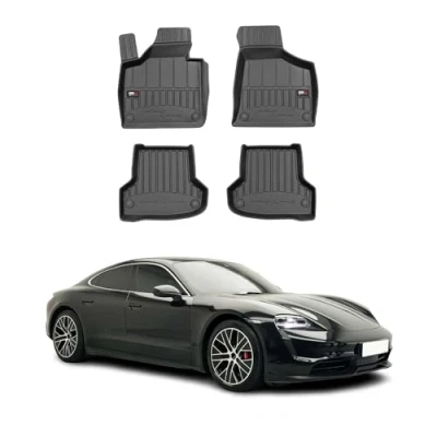 Abbildung von OMAC Gummi Fußmatten kompatibel mit Porsche Taycan 2019 2024 Premium TPE Automatten 4tlg