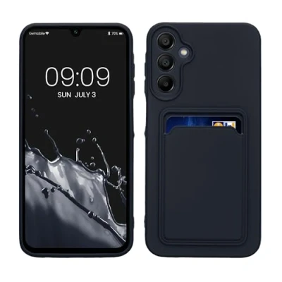 Abbildung von kwmobile Handyhülle kompatibel mit Samsung Galaxy A15 5G Hülle Handy Cover Fach für Karten in Dunkelblau
