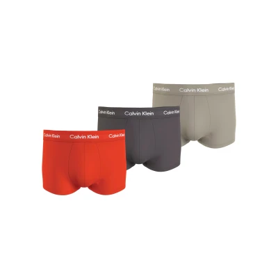 Abbildung von Calvin Klein Underwear LOW RISE Trunk 3 PACK Panties, Herren, Größe: Small, Cherry kiss, eiffle tower, moss gry