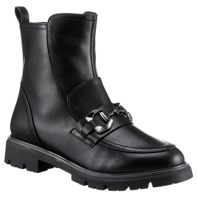 Abbildung von MARCO TOZZI Stiefelette, Blockabsatz, Boots mit Zierriegel und Schmuckelement