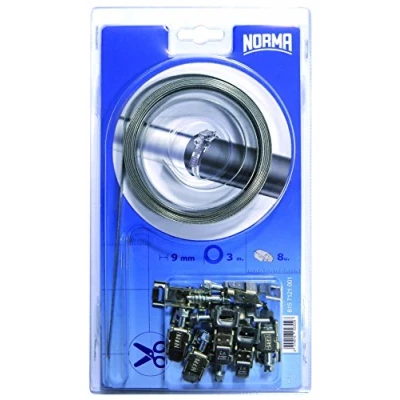 Abbildung von Kunzer Norma Serratub Endlosband 815 7121 001 Kit 9mm W2B Schlauchschellen 3m Edelstahl Band, 8 Verschlussköpfe