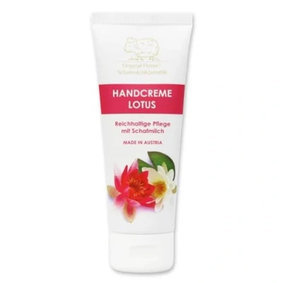 Abbildung von Florex Handcreme Lotus MIT BIO Schafmilch OHNE PALMÖL Handcreme, Damen, Größe: 75 ml, Weiß