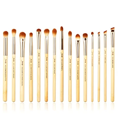 Abbildung von Jessup Pinselset Augenpinsel Bambus Makeup Pinsel Set Lidschattenpinsel Augenpinselset Brushes Schminkpinsel Kosmetikpinsel Lidschatten Concealer Eyeliner Puder Synthetische Haare 15 Stück T137