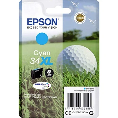 Abbildung von Epson 34XL cyan tintenpatrone 10,8ml C13T34724010 original