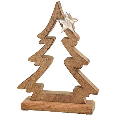 Abbildung von matches21 HOME &amp; HOBBY Dekofigur Weihnachtsdeko Baum Holz Figur 2 Größen (1 St)
