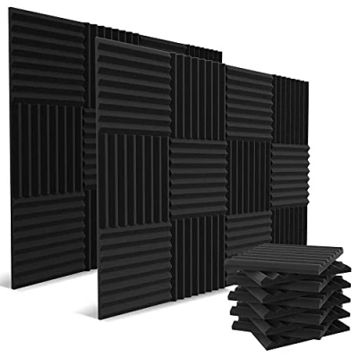Abbildung von audiosoul Akustikschaumstoff mit hoher Dichte, 2,5 x 30,5 cm, Anthrazit, 52 Stück