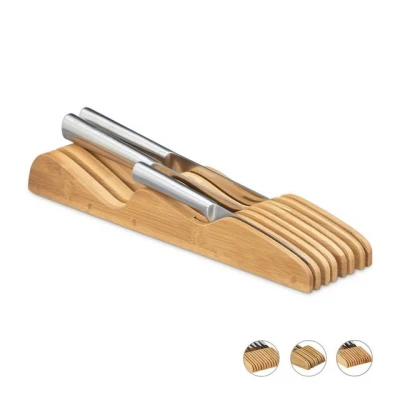 Abbildung von relaxdays Messerblock Bambus für Schublade, M