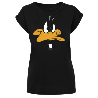 Abbildung von F4NT4STIC Looney Tunes Daffy DUCK BIG FACE Tshirt print, Damen, Größe: 3XL, Black