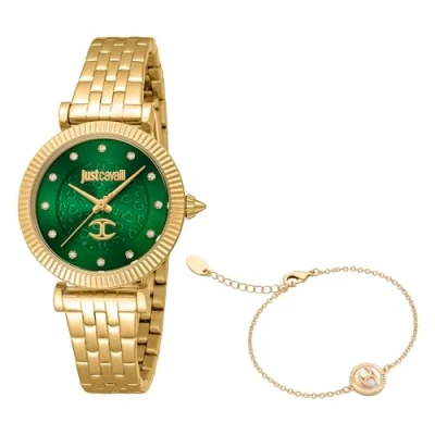 Abbildung von Just Cavalli Damen Analog Quarz Uhr mit Edelstahl Armband JC1L266M0035