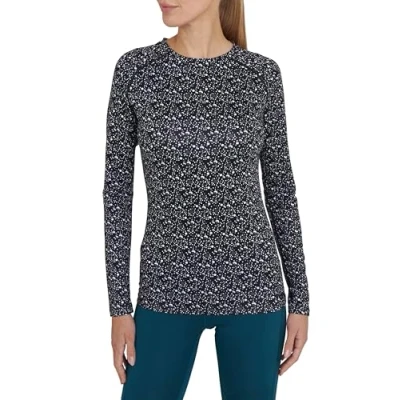 Abbildung von TCA Thermounterwäsche Damen Extra Warm Thermo Unterwäsche für Sport Thermoshirt Funktionsshirt Langarm Kompressions Laufoberteil Grafikschwarz, M