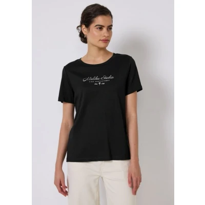 Abbildung von Street One Studio MIT Folienwording Tshirt print, Damen, Größe: 44, Schwarz