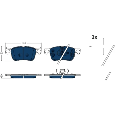 Abbildung von TRW GDB2518BTE Bremsbelagsatz mit akustischer Verschleißwarnung FORD: Focus Mk4 Turnier, Schrägheck, Kuga Mk3