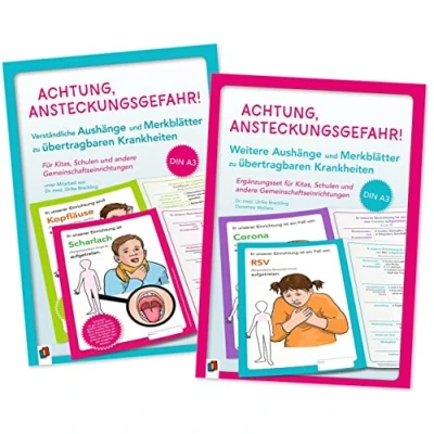 Abbildung von Paket: Achtung, Ansteckungsgefahr! 24 verständliche Aushänge und Merkblätter zu übertragbaren Krankheiten: umfasst „Achtung, Ansteckungsgefahr!“ (9783834640918) Ergänzungsset (9783834663405)