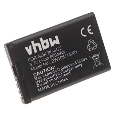 Abbildung von vhbw 1x Akku Ersatz für Nokia BL 5CT Handy Smartphone Telefon (800 mAh, 3,7 V, Li Ion)
