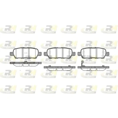 Abbildung von ROADHOUSE 2876.01 Bremsbelagsatz Hinterachse inkl. Verschleißwarnkontakt NISSAN: X Trail, Qashqai / Qashqai+2 I, Juke, INFINITI: Q50 Limousine, FX SUV