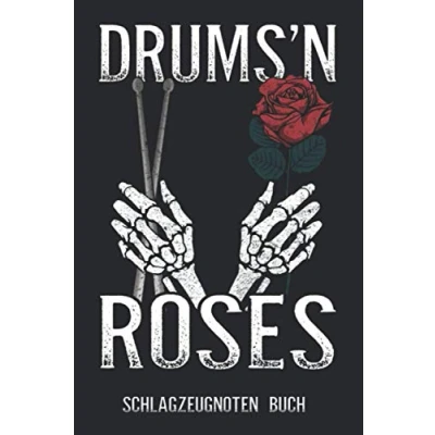 Abbildung von DrumsnRoses Schlagzeugnoten Buch: Schlagzeuger Geschenk I Notenblätter Notenheft Notenbuch Notenlinien Schlagzeugspieler DIN A5 120 Seiten ... spielen lernen Schlagzeugunterricht