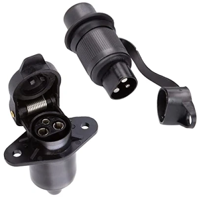 Abbildung von SPARKMOTO 3 Poliger Stecker Und Polige Steckdose,12V Traktor Polig Steckdose Polig,DIN 9680,Wasserdicht Für PKW Landmaschinen(2 Mount Punkte C)