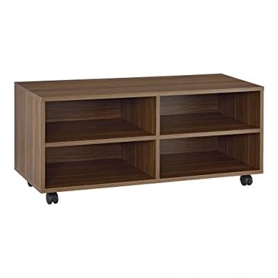 Abbildung von en.casa Lowboard, »Gränne« Rollbares Regal 90x35x40,5 cm Sideboard Dunkler Holzton, 5 Holzton