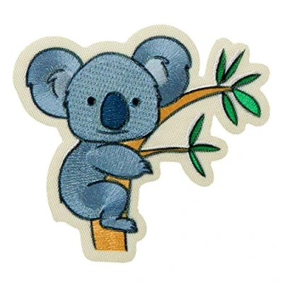 Abbildung von Catch the Patch Aufnäher Bügelbild, Aufbügler, Applikationen, Patches, Flicken, zum aufbügeln, Recyclete PET Flaschen, Recycl Koala Ast Tier Think Green Größe: 6,4 x 6,7 cm