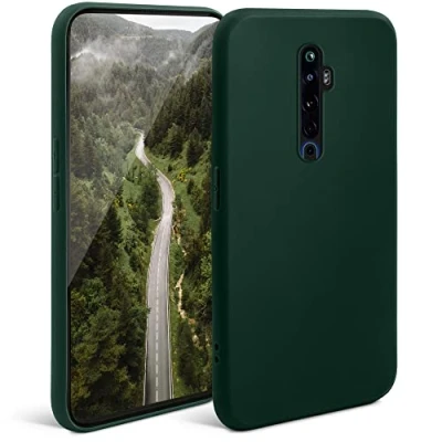 Abbildung von Moozy Minimalist Series Silikon Hülle für Oppo Reno2 Z, Dunkelgrün Mattes Finish, Dünne, Weiche TPU Handyhülle Schutzhülle