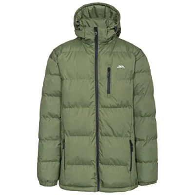 Abbildung von Trespass Clip, Moss, S, Warme Gepolsterte Wasserdichte Jacke mit abnehmbarer Kapuze für Herren, Small, Grün
