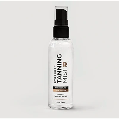 Abbildung von BYROKKO Bräunungsspray, 100 ml, Selbstbräunungswasser für natürlich aussehende und langanhaltende Bräune. Brauner Glanz
