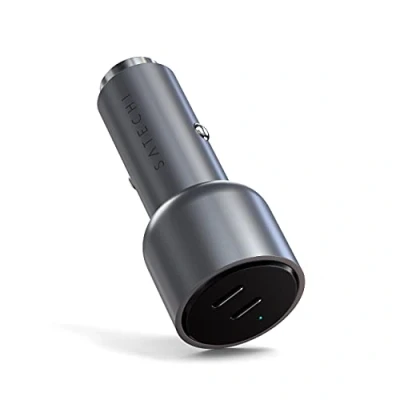 Abbildung von Satechi 40W Dual USB C PD Auto Ladegerät space gray ST U2C40CCM