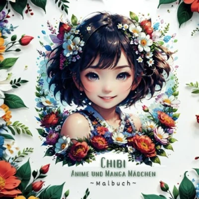 Abbildung von Chibi Anime Und Manga Mädchen Malbuch: Ein niedliches Malbuch für Erwachsene &amp; Kinder, mit 44 entzückenden Illustrationen.