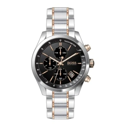 Abbildung von BOSS Chronograph Quarz Uhr für Herren mit Zweifarbiges Edelstahlarmband 1513473