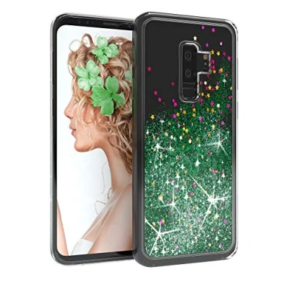 Abbildung von EAZY CASE Hülle kompatibel mit Samsung Galaxy S9 Plus Schutzhülle Flüssig Glitzer, Handyhülle, Schutzhülle, Back Cover Glitter Flüssigkeit, aus TPU/Silikon, Transparent/Durchsichtig, Grün