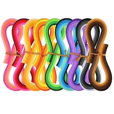 Abbildung von DEZHI Quilling Papier Set 1 080 Stück Kunst Streifen, 44 Farben, 5 mm Breite und 54 cm Länge