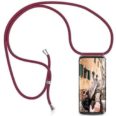Abbildung von Handykette kompatibel mit OnePlus 8 Hülle Silikon Handy Kordel zum umhängen Smartphone Necklace Transparent Handyhülle Case Kette