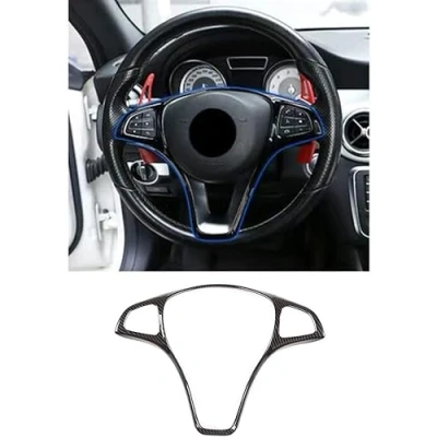 Abbildung von Karbonfaser Stil ABS Auto Lenkrad Dekoration Rahmen Zierleiste für BC E GLC CLA GLA Klasse W205 W213 X253 C117 X156 W176 W246