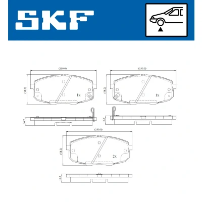 Abbildung von SKF VKBP 80183 A Bremsbelagsatz mit akustischer Verschleißwarnung KIA: cee‘d I Schrägheck, Kombi, Pro Schrägheck