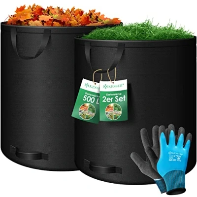 Abbildung von KESSER Gartensack, 500 l, (2 tlg), Gartensack Set Laubsack Gartenabfallsack inkl. Handschuhe