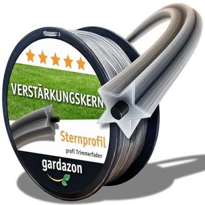 Abbildung von Gardazon Trimmerfaden mit Verstärkung 3mm x 100m Vorsicht extrem scharf (Sternprofil) Freischneider Faden Universell Mähfaden für Motorsense Ersatzfaden Rasentrimmer Nylonfaden