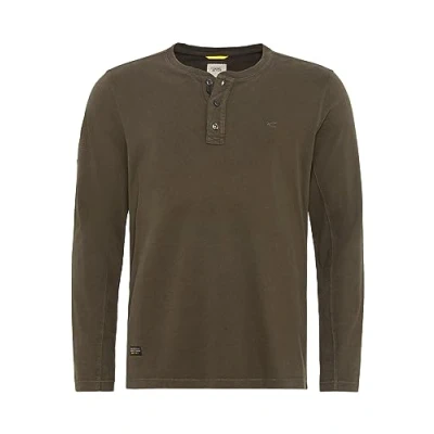 Abbildung von camel active Henley Langarmshirt, Herren, Größe: Small, Dark khaki