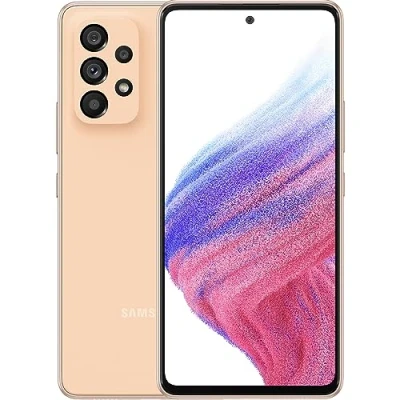 Abbildung von Samsung Galaxy A53 5G Android Smartphone, Infinity O FHD+ Display 6,5 Zoll ¹, 6 GB RAM und 128 interner Speicher, erweiterbar², Akku 5.000 mAh, Pfirsichorange
