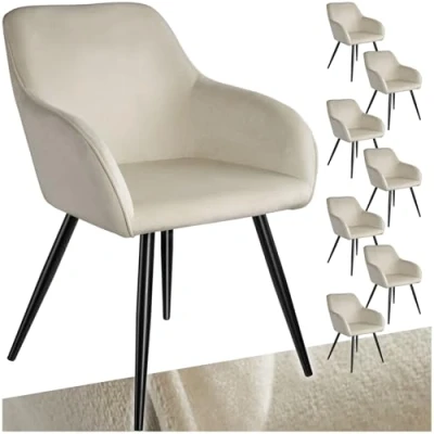 Abbildung von tectake Esszimmerstuhl Marilyn (8er Set, 8 St), Gepolstert