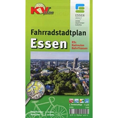 Abbildung von Essen Fahrradstadtplan: KVplan, Radkarte/Wanderkarte/Stadtplan, 1:20.000 / 1:10.000, inkl. RS1, allen Radrouten und ehem. Bahntrassen: ... Sonderausgaben: Reiterkarten, Atlanten)