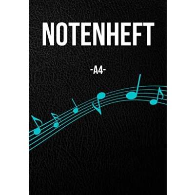 Abbildung von Notenheft A4: Heft mit Notenlinien, Geschenkidee für Lehrer, 120 Seiten