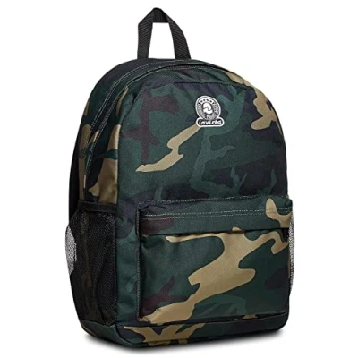Abbildung von Invicta Ollie Rucksack mit einem Fach, grüne Tarnung, Military Green, Schule &amp; Freizeit