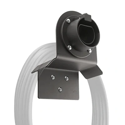 Abbildung von Wallbox24 Premium Wandhalterung für Ladekabel Stecker Typ 2 gerade schwarz Ladestation Wallbox