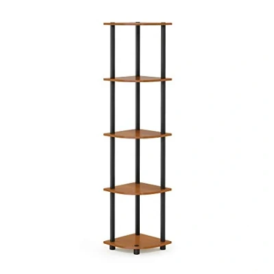 Abbildung von Furinno Turn N Tube 5 stufiges Eckdisplay Mehrzweckregal, Bücherregal, Aufbewahrungsregal, mit Runde Rohre, Kirsche Hell, 29.5 x 146.6 cm